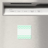 Mint Green Zigzag Chevron Stripes. Magneet (Insitu (Vaatwasser))