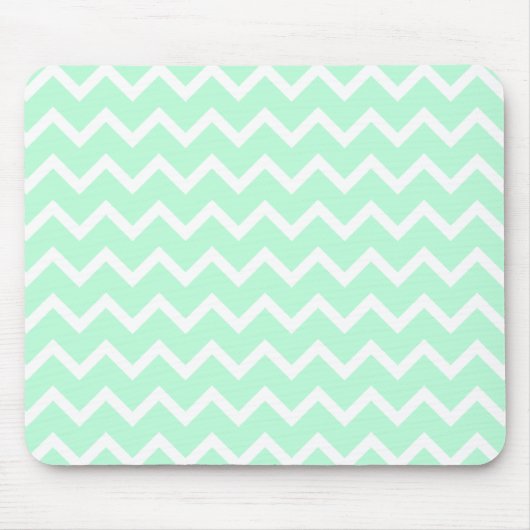 Mint Green Zigzag Chevron Stripes. Muismat (Voorkant)