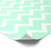 Mint Green Zigzag Chevron Stripes. Poster (Hoek)