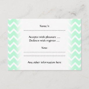 Mint Green Zigzag Chevron Stripes. RSVP Kaartje