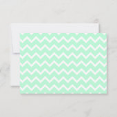 Mint Green Zigzag Chevron Stripes. RSVP Kaartje (Achterkant)