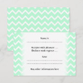 Mint Green Zigzag Chevron Stripes. RSVP Kaartje (Voorkant / Achterkant)