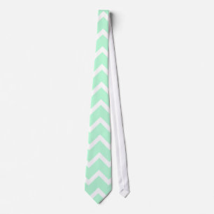 Mint Green Zigzag Chevron Stripes. Stropdas
