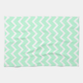 Mint Green Zigzag Chevron Stripes. Theedoek (Horizontaal)