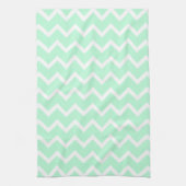 Mint Green Zigzag Chevron Stripes. Theedoek (Verticaal)