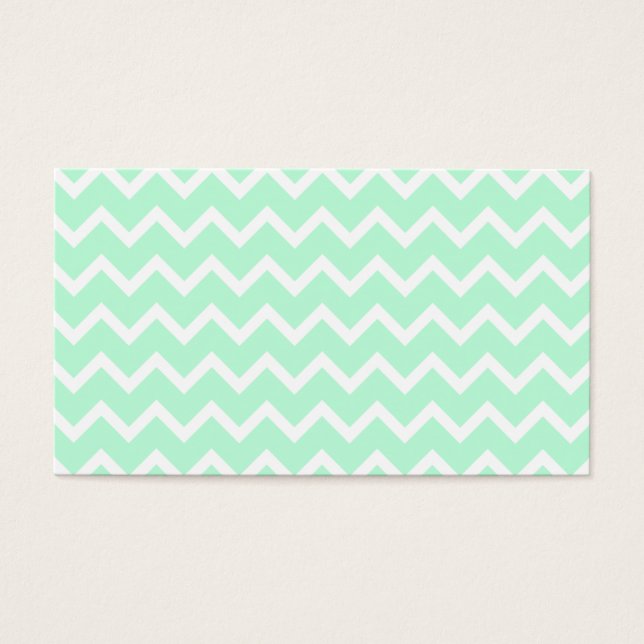Mint Green Zigzag Chevron Stripes. Visitekaartje (Voorkant)