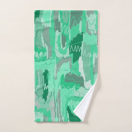 Mint Greenery Abstract Bad Handdoek (Handdoek)