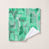 Mint Greenery Abstract Bad Handdoek (Wasdoekje)
