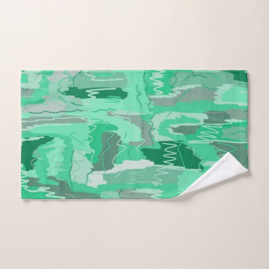 Mint Greenery Abstract Bad Handdoek (Handdoek)