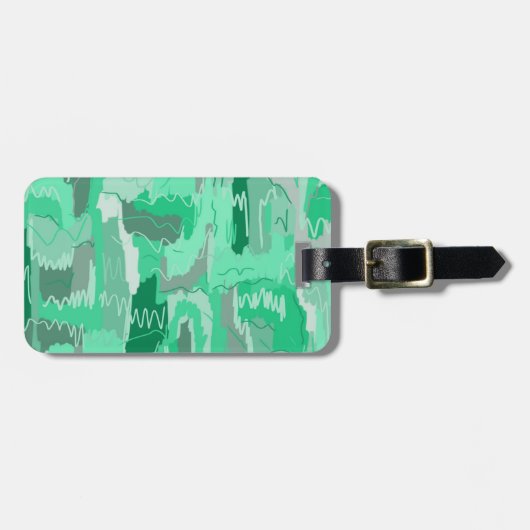 Mint Greenery Abstract Bagagelabel (Voorkant horizontaal)