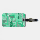 Mint Greenery Abstract Bagagelabel (Achterkant horizontaal)