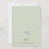 Mint Greenery & White Floral - Mint Wedding Kaart (Achterkant)