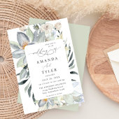 Mint Greenery & White Floral - Mint Wedding Kaart