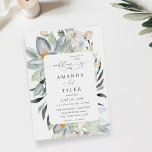 Mint Greenery & White Floral Wedding Kaart<br><div class="desc">Haal je gasten in de enthousiasme voor je bruiloft met je Mint Greenery & White Floral Wedding Invitations.</div>