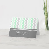 Mint Grey Baby shower Hostess Hartelijk dank Bedankkaart (Voorkant)