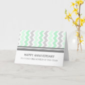 Mint Grey Chevron Medewerker Jubileum Kaart (Gele Bloem)