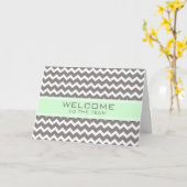 Mint Grey Chevron-medewerker Welkom bij het team Kaart (Gele Bloem)
