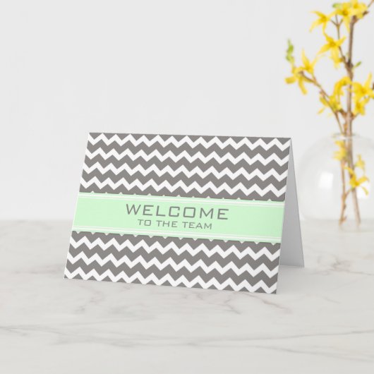 Mint Grey Chevron-medewerker Welkom bij het team Kaart (Gele Bloem)