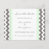 Mint Grey Chevron Save the Date Wedding Briefkaart (Voorkant)