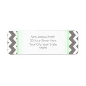 Mint Grey Chevrons Aangepaste retour adreslabels Etiket (Voorkant)