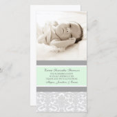 Mint Grey Dank u Baby shower Fotokaarten Bedankkaart (Voorkant / Achterkant)