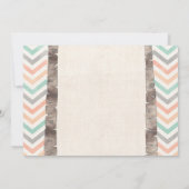 Mint Grey Peach Tractor Girl Baby shower Kaart (Achterkant)