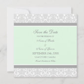 Mint Grey Wedding Save the Date Card (Voorkant)