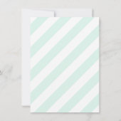 Mint Grey White Stripes Baby shower Invite Kaart (Achterkant)