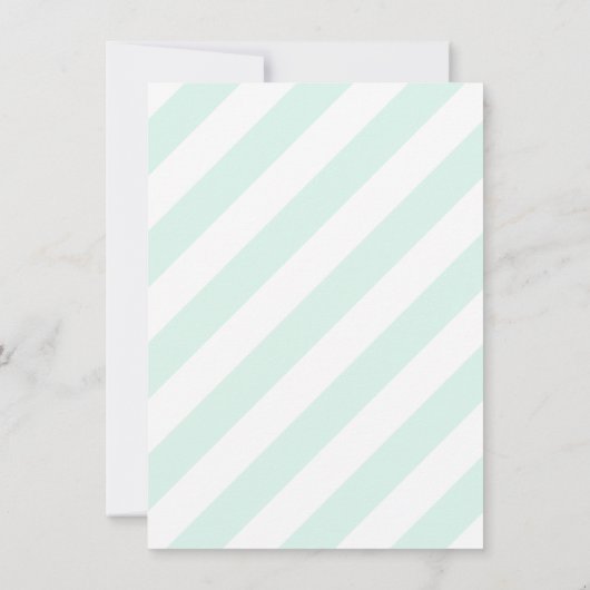 Mint Grey White Stripes Baby shower Invite Kaart (Achterkant)
