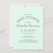 Mint Grey White Stripes Baby shower Kaart (Voorkant)