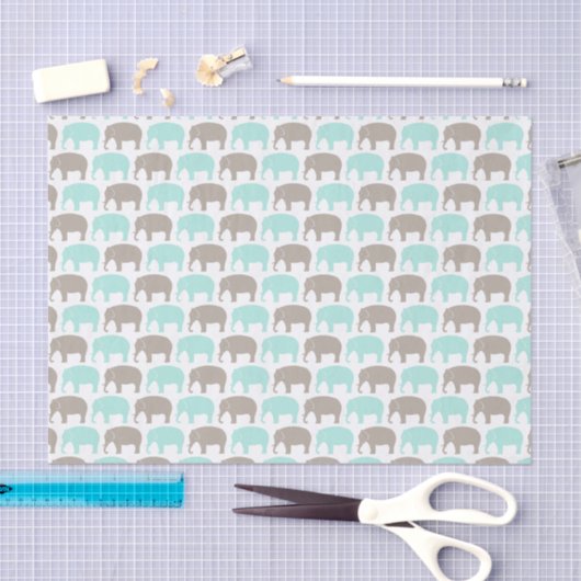 mint-grijs baby-olifantenpapier tissuepapier (Craft)