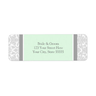 Mint grijs bruiloft aangepaste retour adreslabels etiket