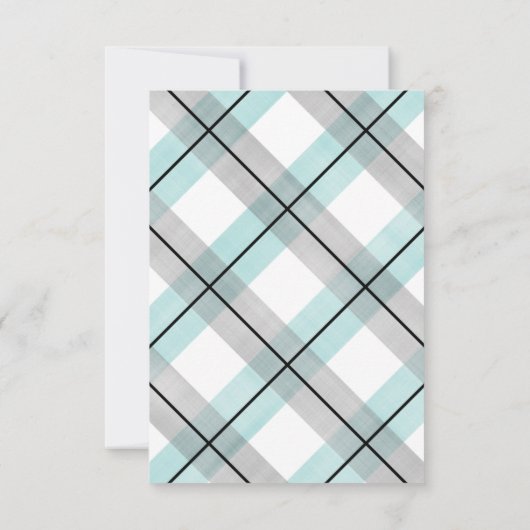 Mint grijs klein man snor jongen baby shower bedankkaart (Achterkant)