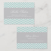 Mint & Grijs Moderne Chevron Stripes Visitekaartje (Voorkant / Achterkant)