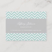 Mint & Grijs Moderne Chevron Stripes Visitekaartje (Achterkant)