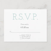 Mint grijs typografie bruiloft rsvp briefkaarten (Voorkant)