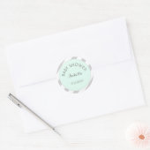 Mint grijs wit strepen Baby showers Sticker (Envelop)