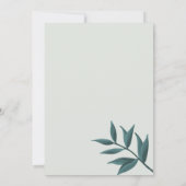 Mint grijsachtige cyaan abstracte schets bloemenbr kaart (Achterkant)