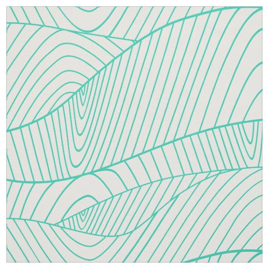 Mint-groen Abstract Modern Wavy Swirls Stof (Swatch)
