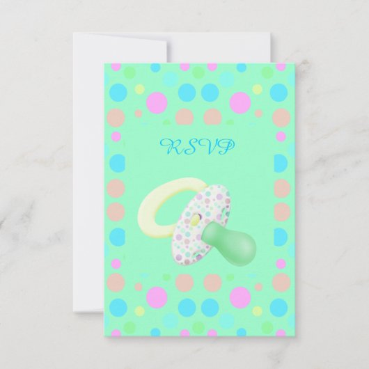 MINT GROEN BABY SOother BABY SHOWER RSVP (Voorkant)