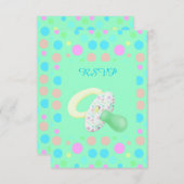 MINT GROEN BABY SOother BABY SHOWER RSVP (Voorkant / Achterkant)