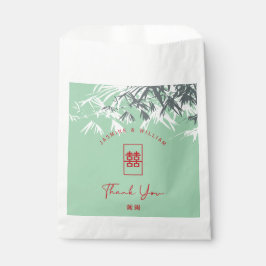 Mint groen bamboe bladeren dubbel xi chinees bruil bedankzakje