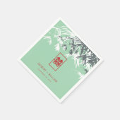 Mint groen bamboe bladeren dubbel xi chinees bruil servet (Hoek)