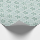 Mint Groen Blauw Bloemen Cadeaupapier (Hoek)