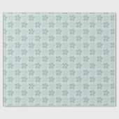 Mint Groen Blauw Bloemen Cadeaupapier (Vlak)