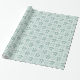 Mint Groen Blauw Bloemen Cadeaupapier
