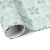 Mint Groen Blauw Bloemen Cadeaupapier (Rol Hoek)