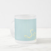 Mint Groen & Blauw Naam Mok – Massief Dunne Strepe (Voorkant links)