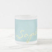 Mint Groen & Blauw Naam Mok – Massief Dunne Strepe (Center)