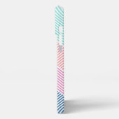 Mint Groen Blauw Roze Perzik Sinaasappel Strepen P iPhone Hoesje (Linkerkant)